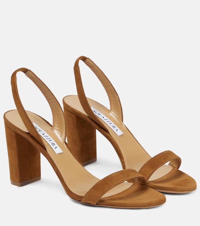 So Nude Block Suede Sandals In Brown Product Image