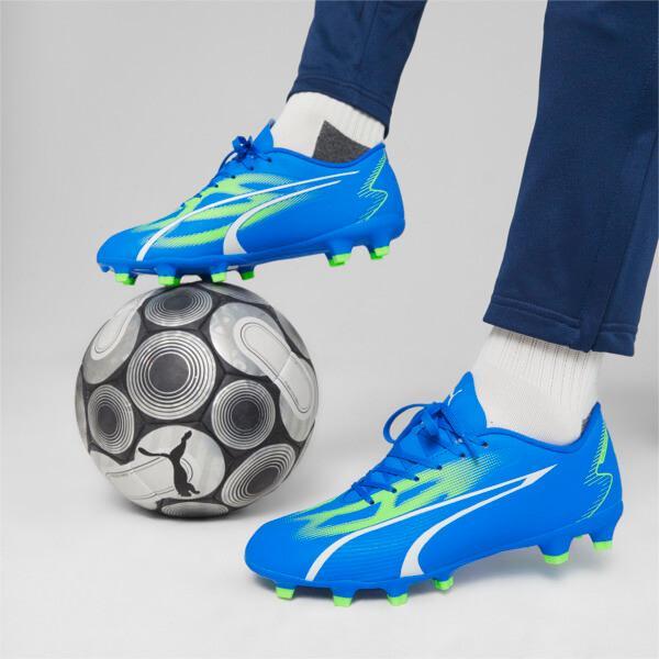 PUMA ULTRA PLAY FG/AG Men's Soccer Cleats Shoes in Ultra Blue/White/Pro Green Product Image