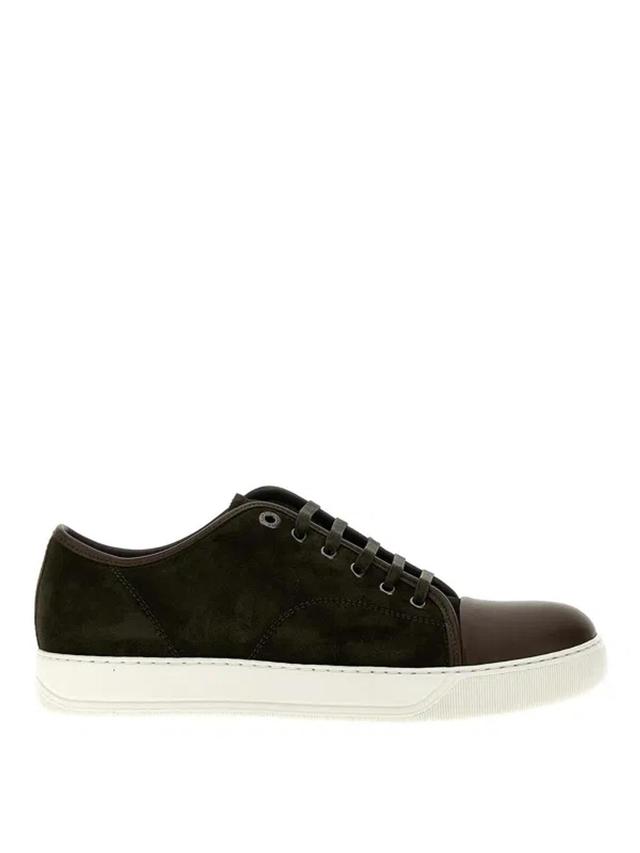 LANVIN Dbb1 Suede Sneakers In Espresso/white Product Image