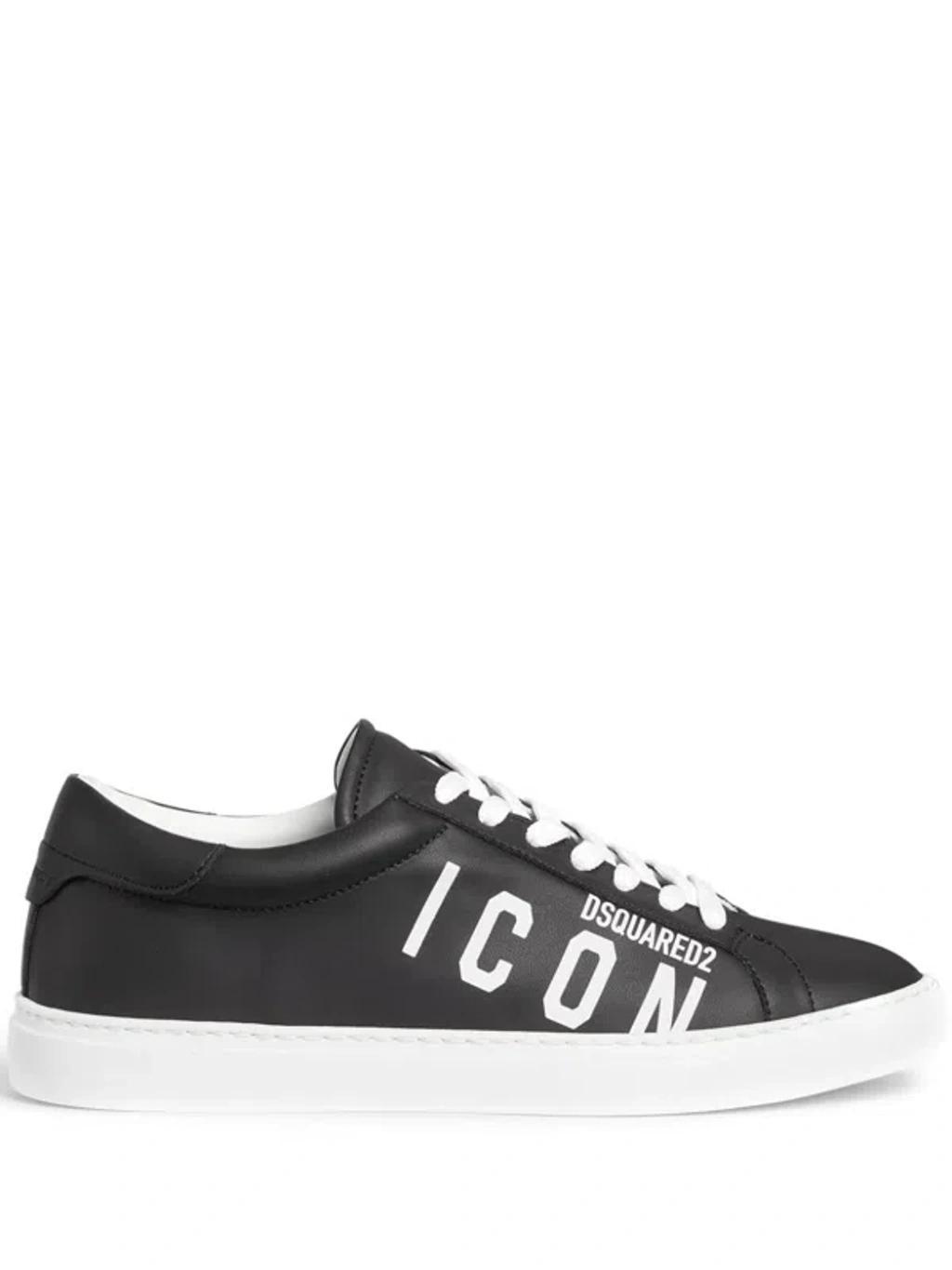 DSQUARED2 Icon Logo-print Low-top Sneakers In Black Product Image