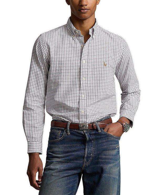 Polo Ralph Lauren Classic-Fit Mini Check Oxford Long Sleeve Woven Shirt Product Image