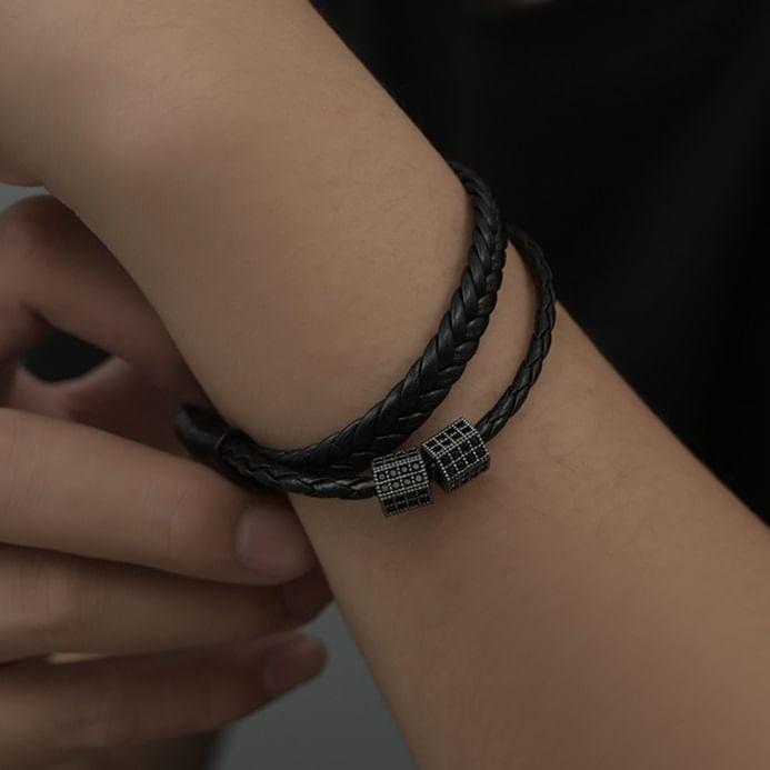 Faux Leather Woven Bracelet Product Image