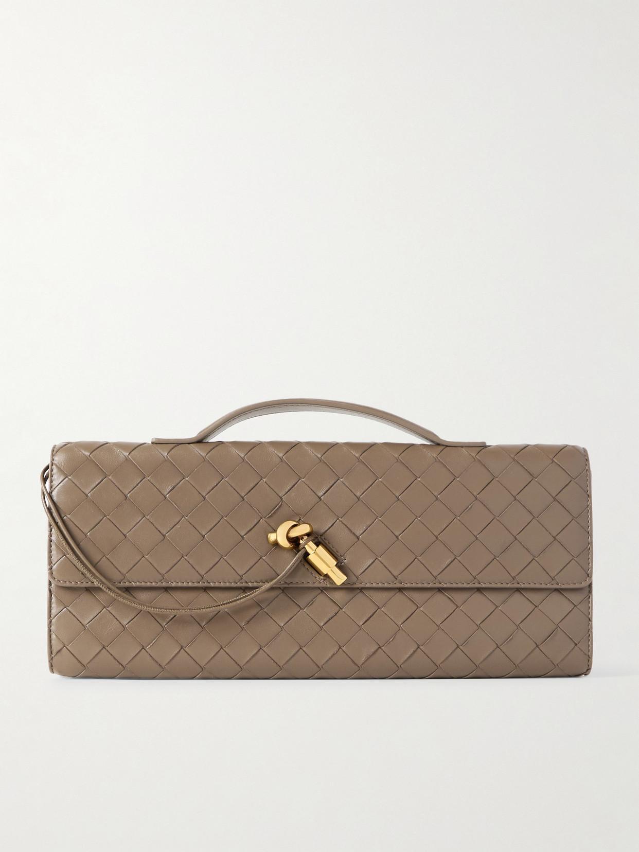 BOTTEGA VENETA Long Andiamo Intrecciato Leather Clutch In Brown product image