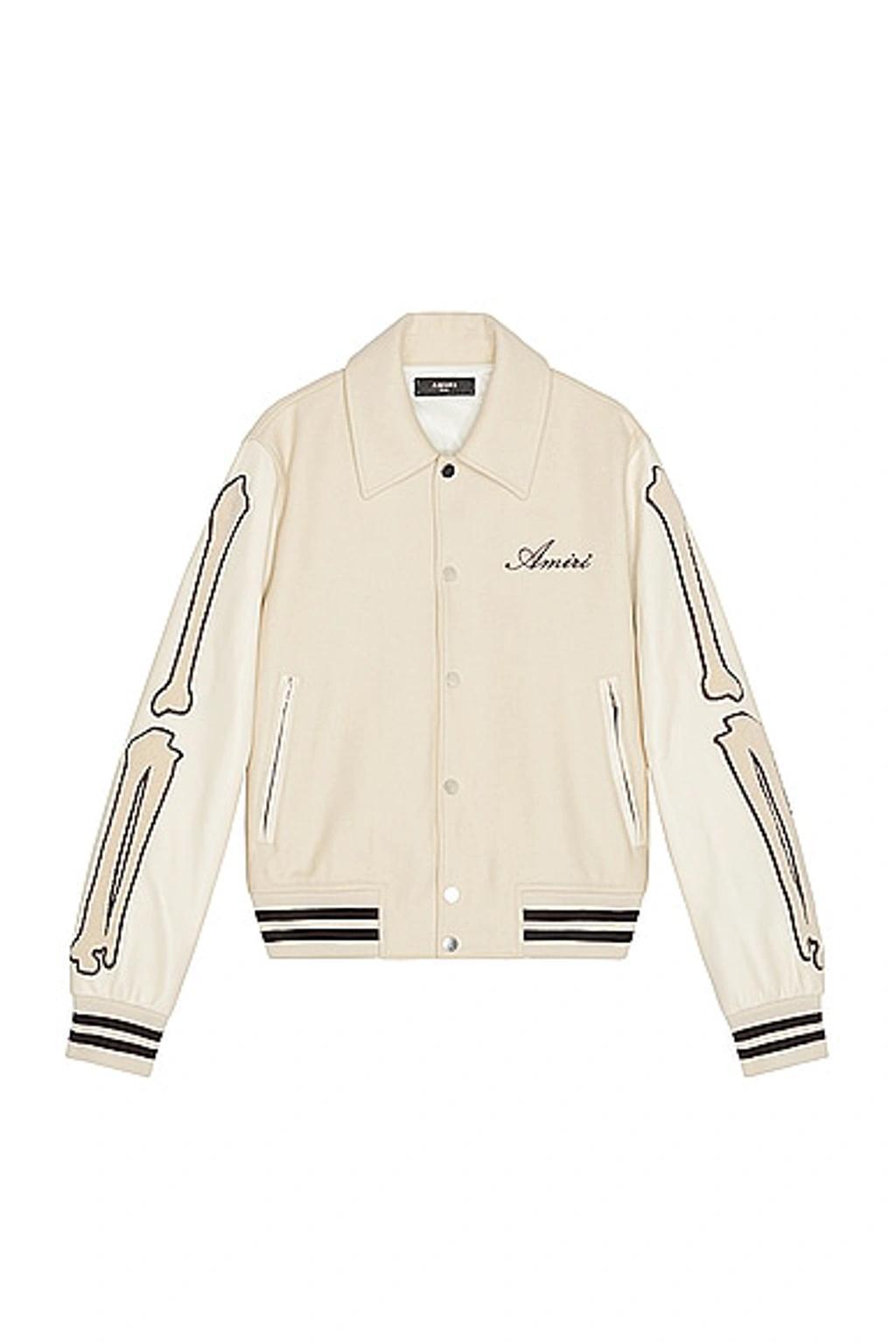 AMIRI Bones Varsity Jacket In Alabaster product image