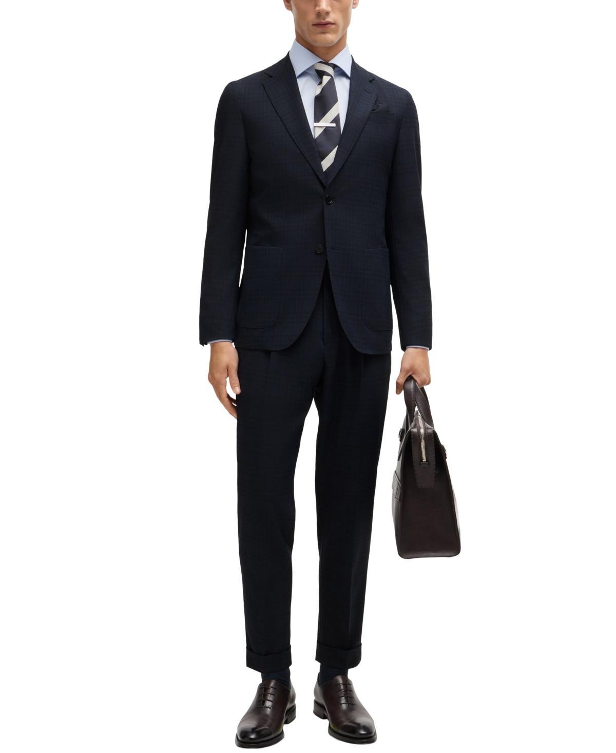 Boss by Hugo Boss Mens Checked Wool Blend Slim-Fit Suit Product Image