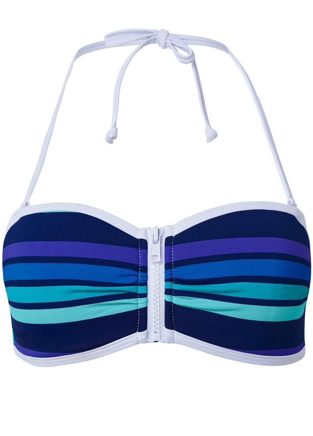 Bandeau Bikini Top - Beach Blue Stripes Product Image