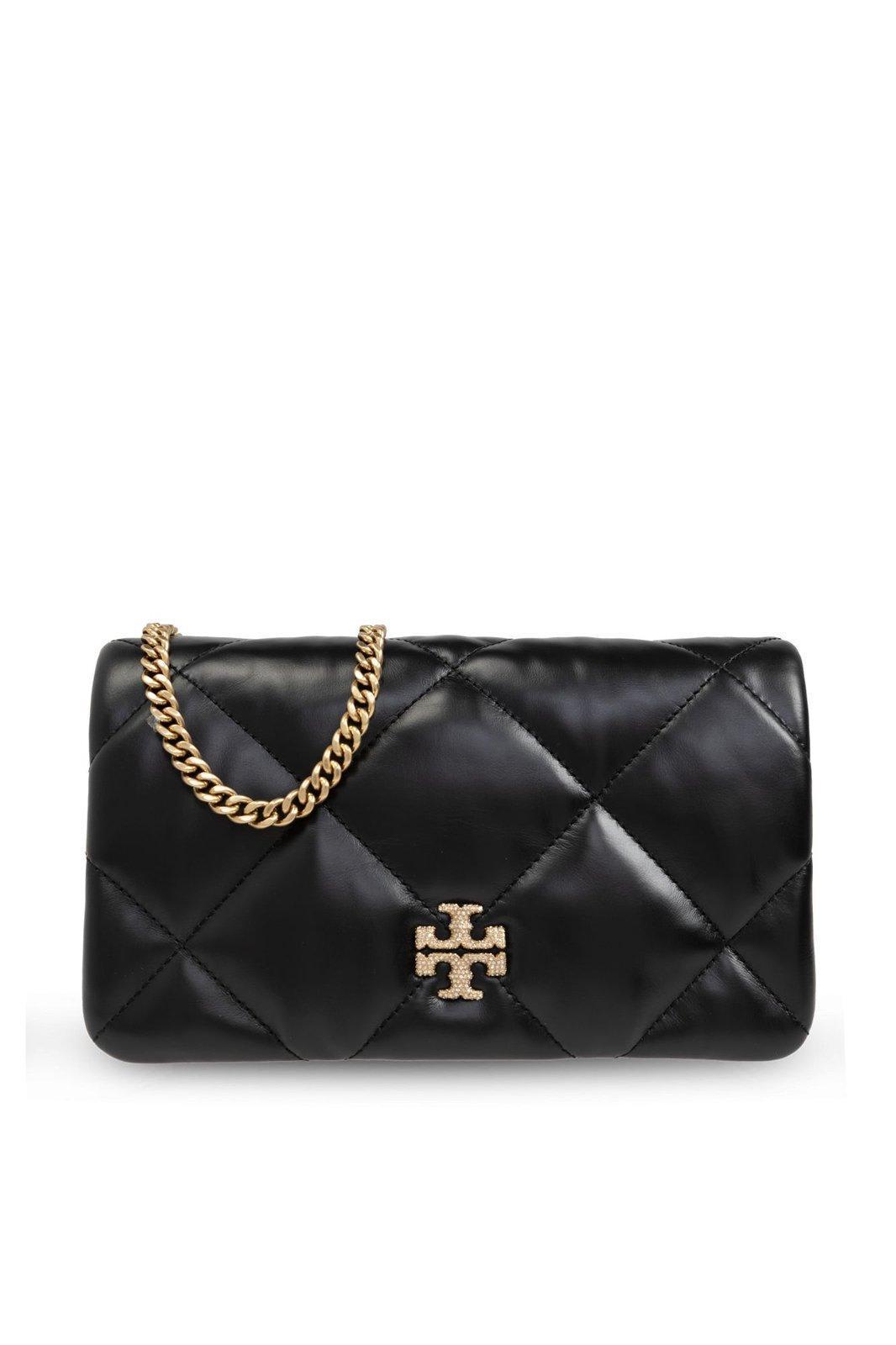 TORY BURCH Kira Diamond Quilted Chain Wallet In Black Product Image