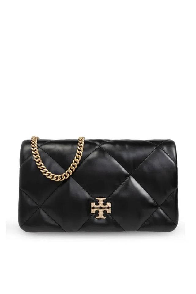 TORY BURCH Kira Diamond Quilted Chain Wallet In Black Product Image