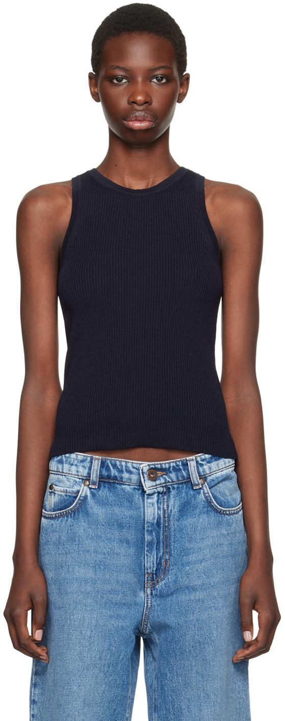 MAX MARA Navy Amburgo Tank Top In 003 Ultramarine Product Image