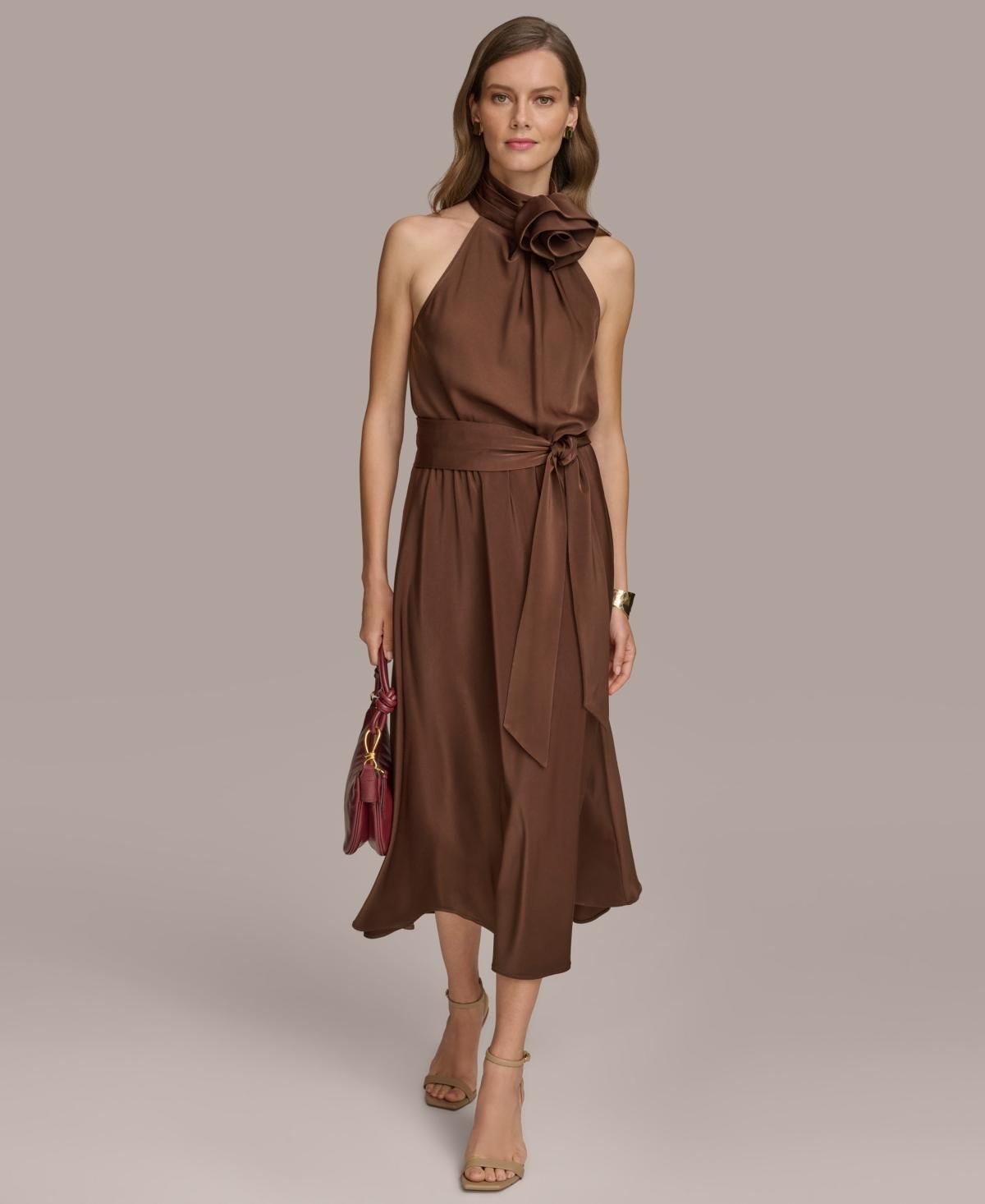 Women's Halter-Neck Sleeveless A-Line Midi Dress Product Image