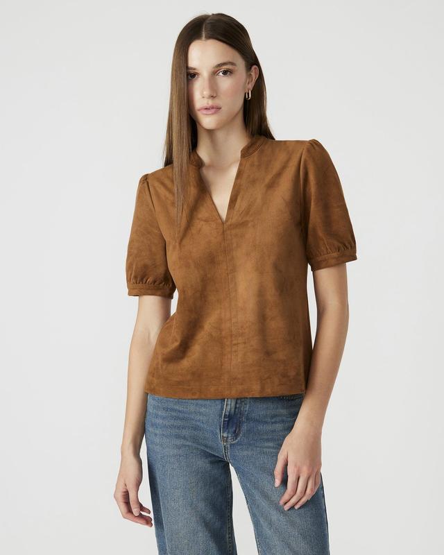 JANE SUEDE TOP COGNAC Female Product Image