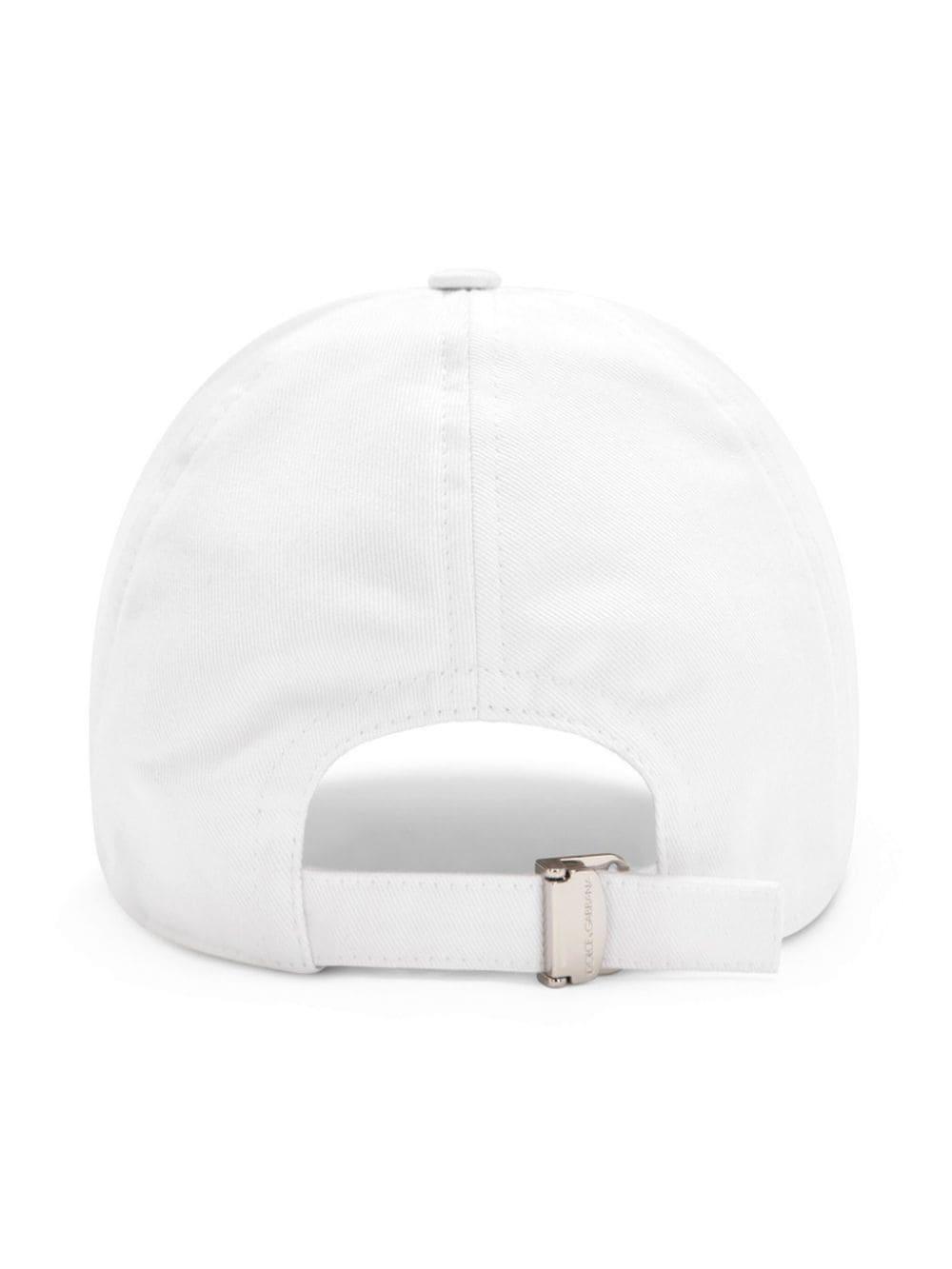 Logo-appliqué Cotton Baseball Cap In White Product Image