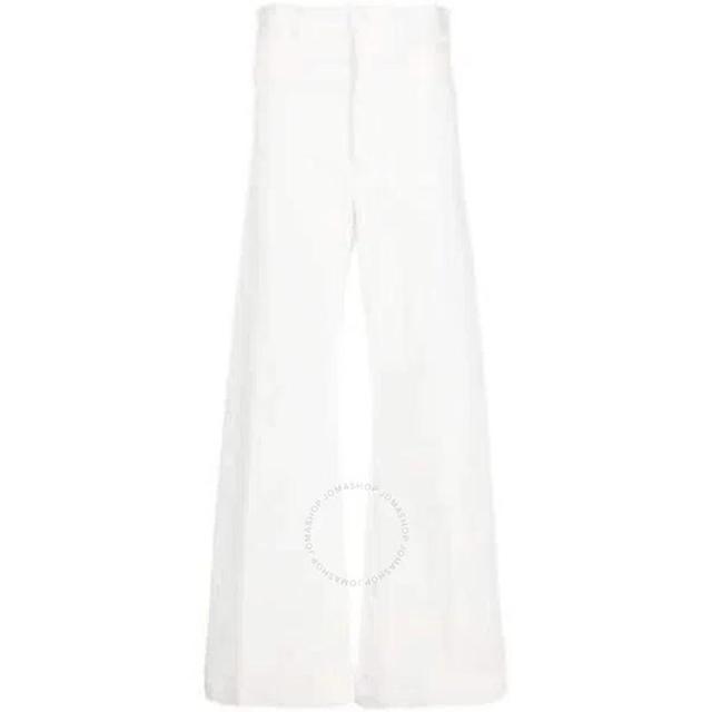 POLO RALPH LAUREN High-waisted Stretch-cotton Palazzo Pants In White Product Image