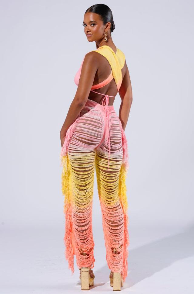 TIME TO DANCE CUTOUT FRINGE PANT AND TOP SET Product Image