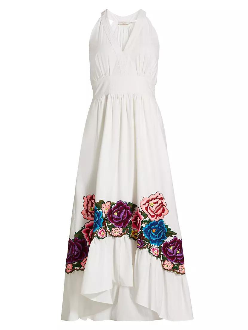 Womens Cordelia Cotton Floral-Embroidered Midi-Dress product image