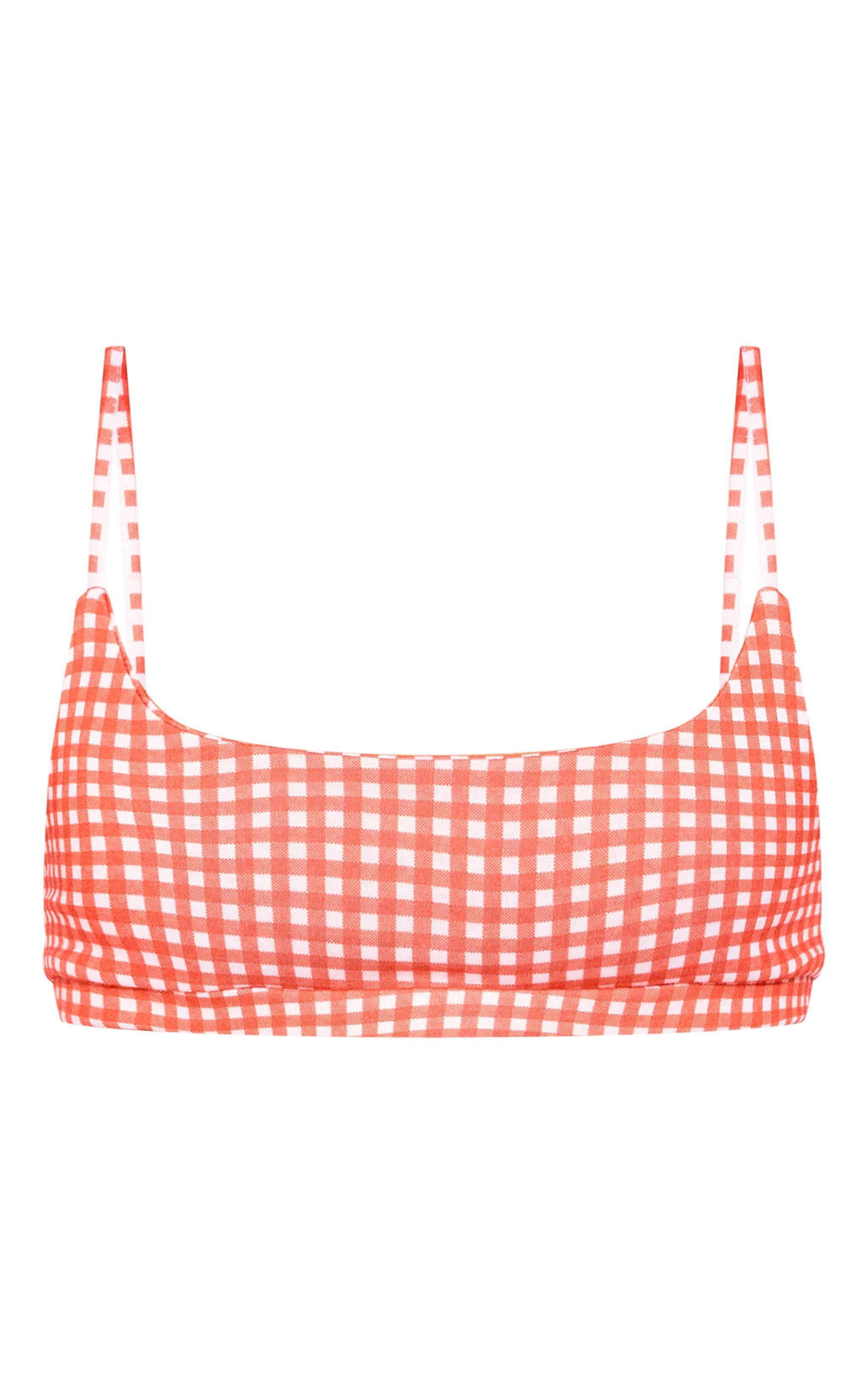 Red Gingham Soft Jersey Bralette Product Image