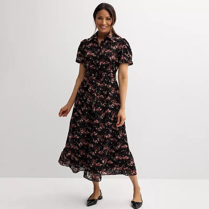 Womens Sandra Darren Floral Maxi Shirtdress Purple Ditsy Product Image