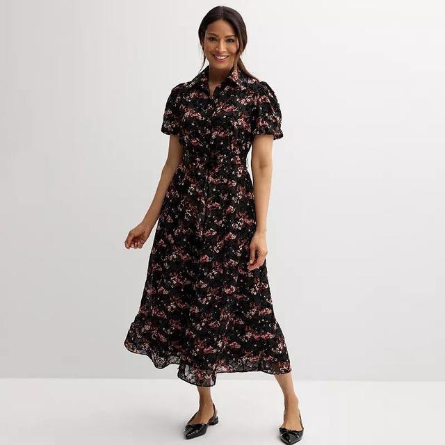 Womens Sandra Darren Floral Maxi Shirtdress Purple Ditsy Product Image