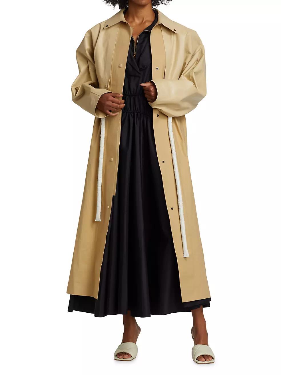 Cape Drawstring Trench Coat Product Image