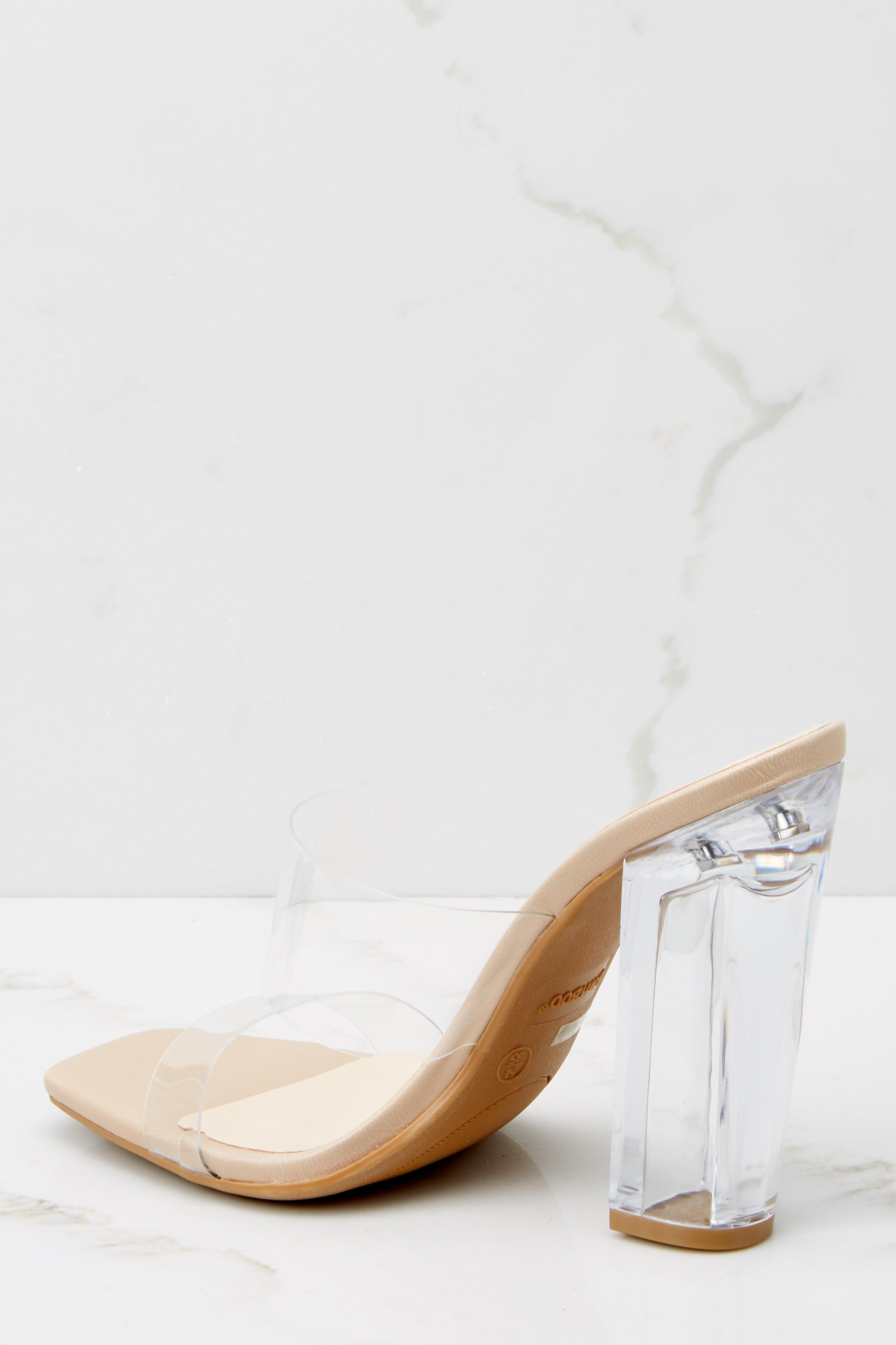 Grand Entrance Clear & Nude Heels Beige product image