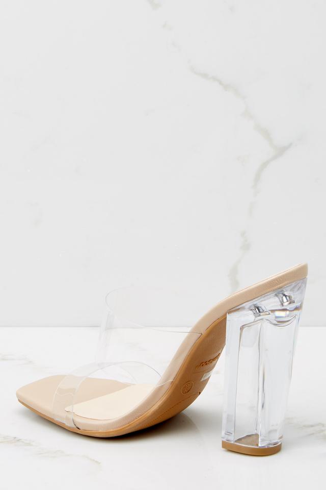 Grand Entrance Clear & Nude Heels Beige Product Image