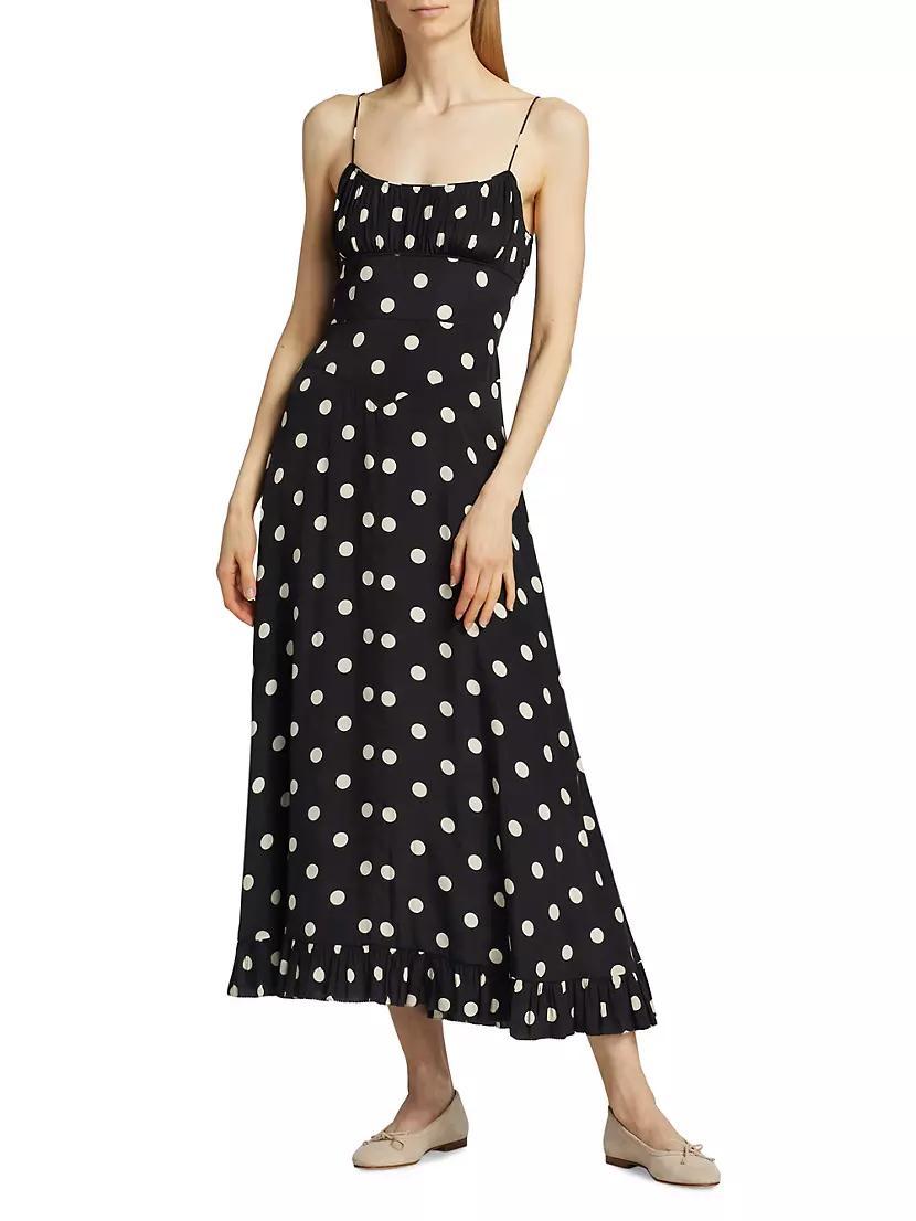 Rosaria Polka Dot Ruched Bust Maxi Dress Product Image