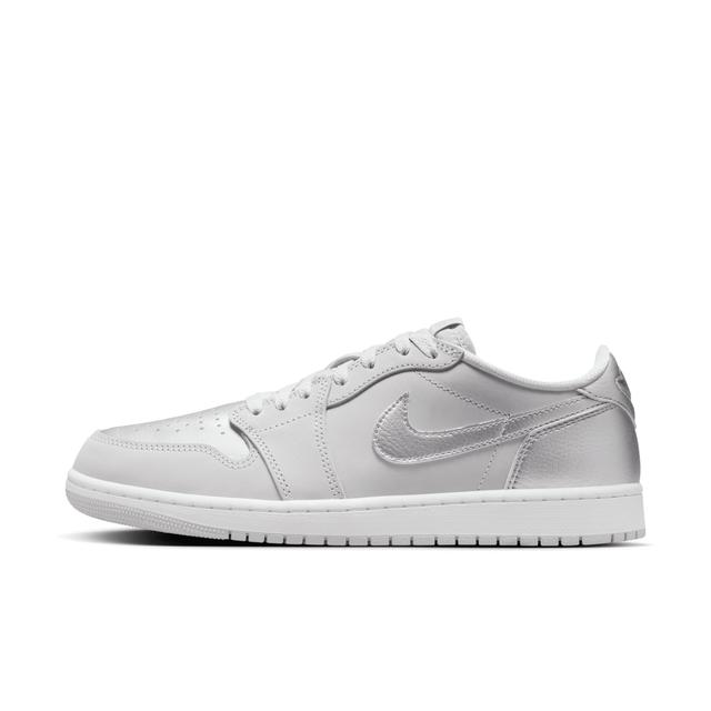 Jordan Mens Jordan Retro 1 Low OG - Mens Basketball Shoes Grey/Silver Product Image