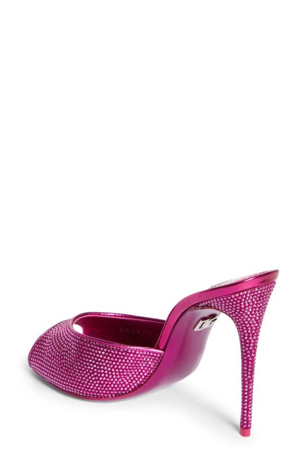 DOLCE & GABBANA Crystal-embellished Satin Sandals In Pink Product Image