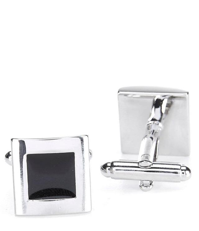 Murano Silvertone Square Enamel Cuff Links Product Image