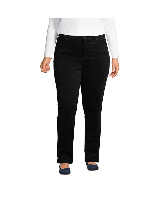 Plus Size Lands End Midrise Straight-Leg Corduroy Pants, Womens Product Image