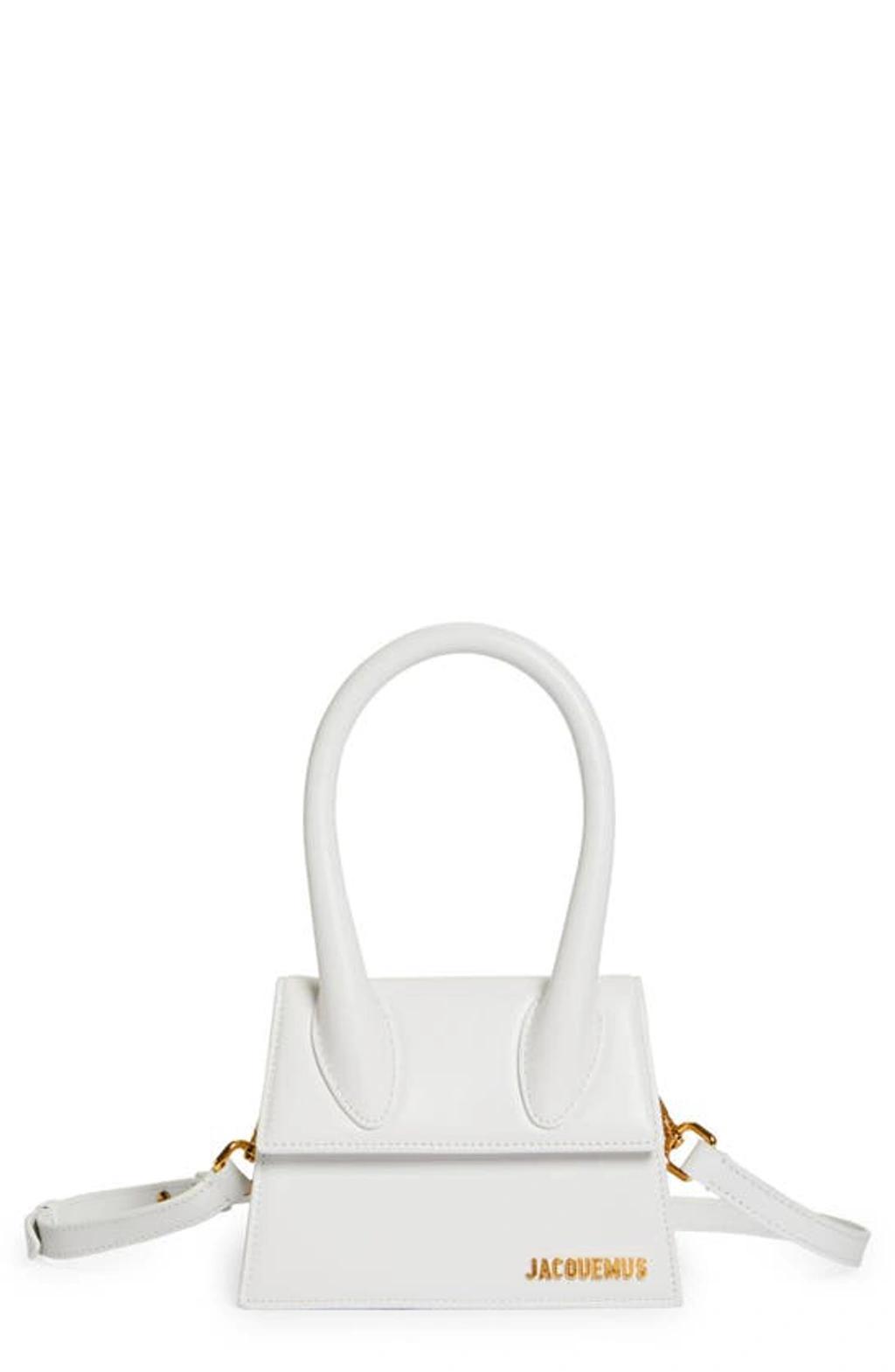 JACQUEMUS Le Chiquito Moyen Crossbody In White Product Image