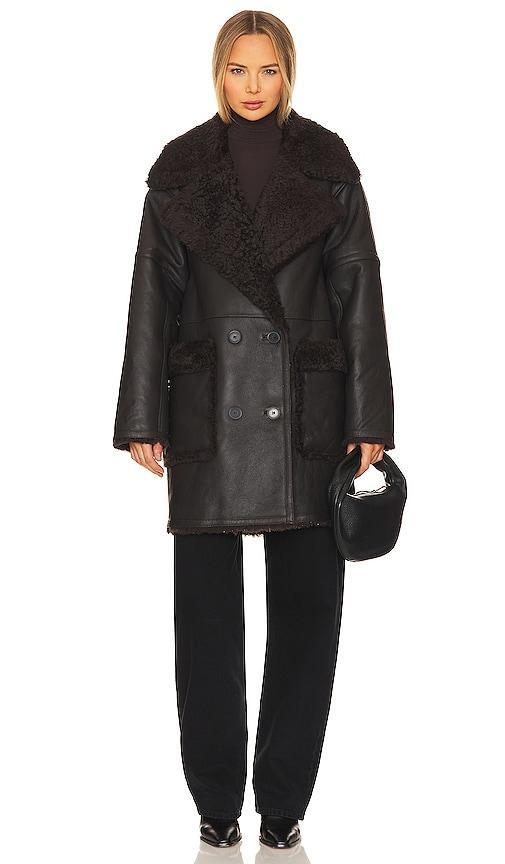 Citizens of Humanity Elodie Shearling Coat in Brown Product Image