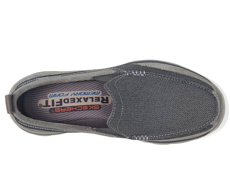 SKECHERS Relaxed Fit Superior - Milford (Charcoal/Gray) Men's Slip on Shoes Product Image