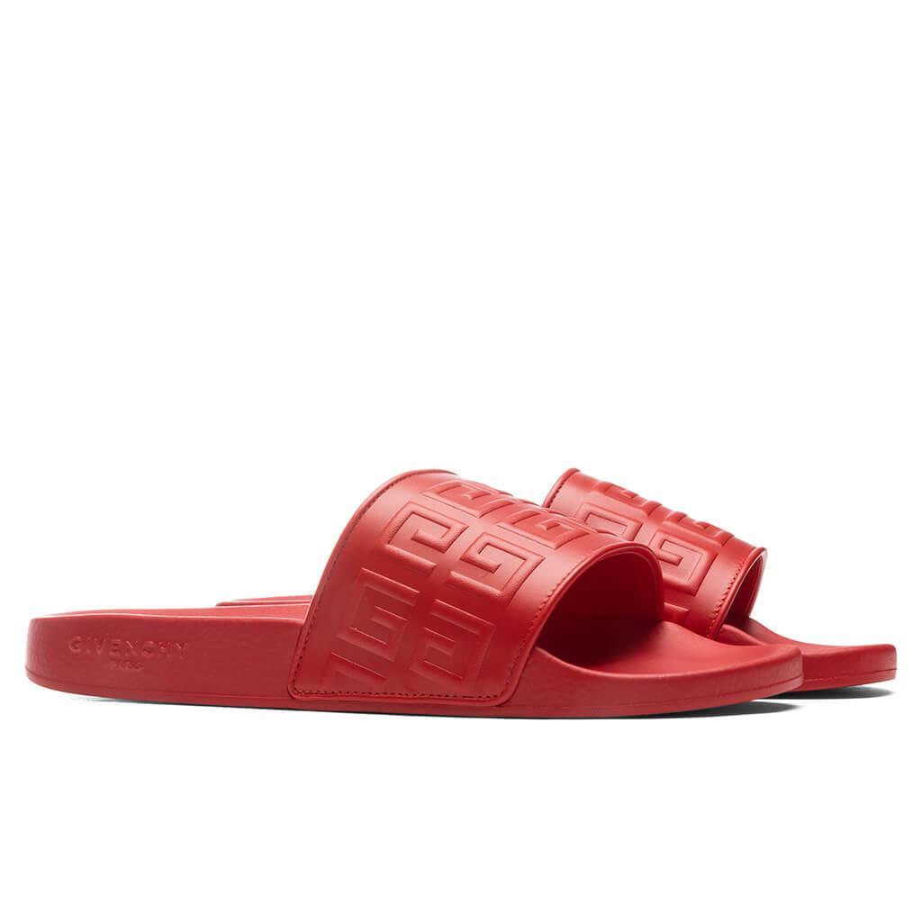 Slide 4G Flat Sandals - Red Male Product Image