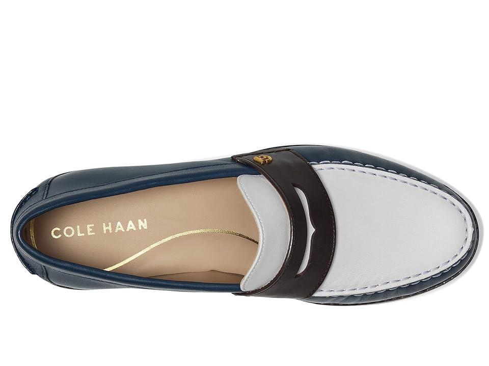 Cole Haan Lux Pinch Penny Loafers (Ivory/Dark Chocolate Wing Teal Leather) Women's Shoes Product Image