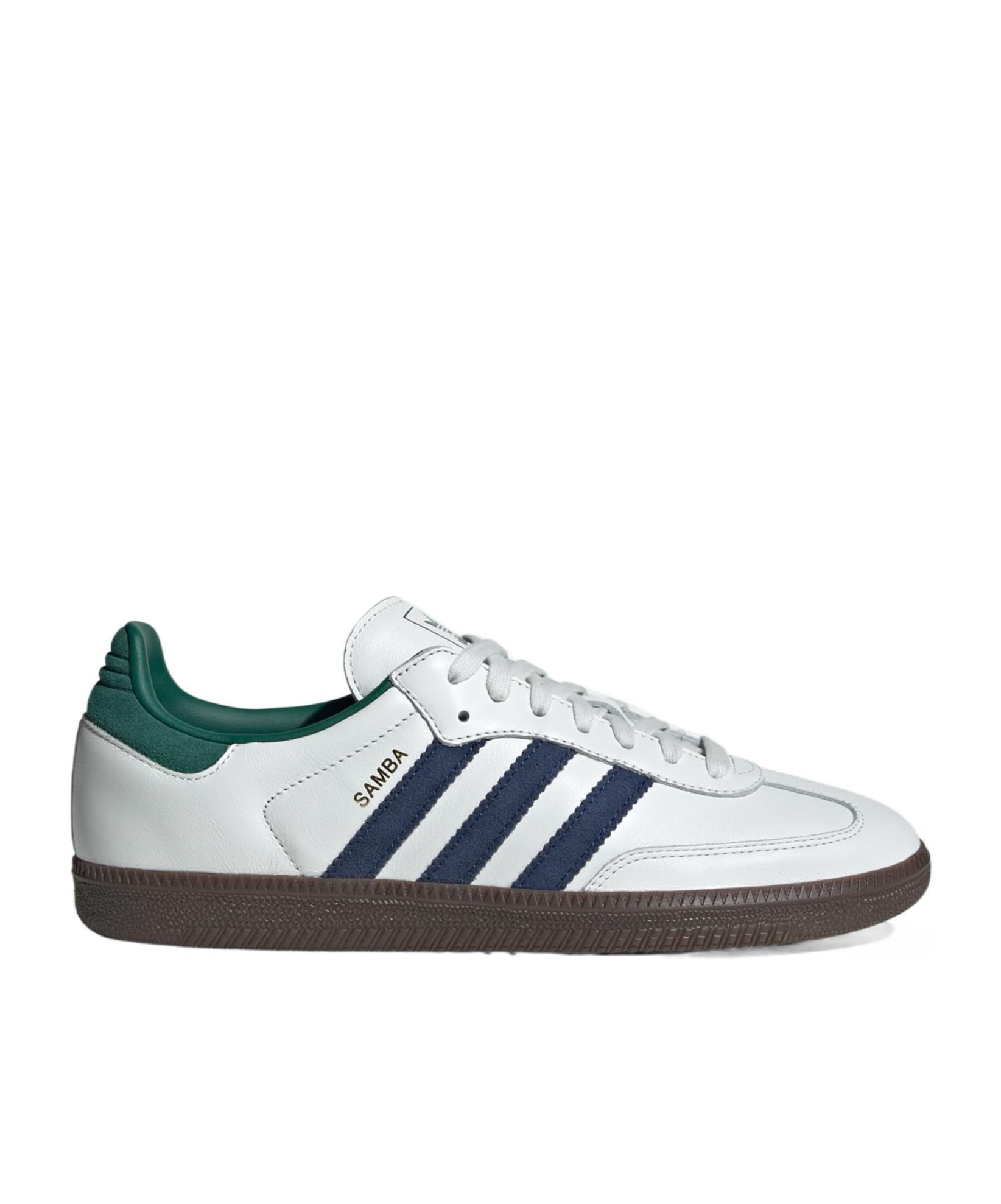 ADIDAS ORIGINALS Samba Og Leather Low-top Sneakers In Black/collegiate Green/green Product Image