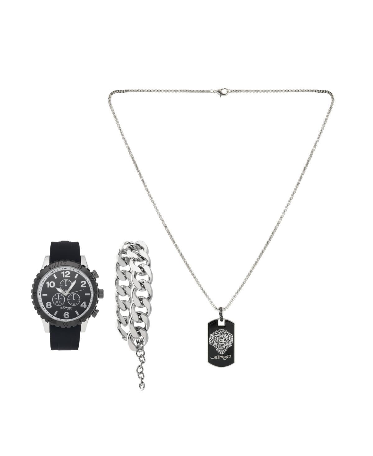 I TOUCH Ed Hardy 3-Piece Jewelry & Watch Set in Matte Black at Nordstrom Rack Product Image