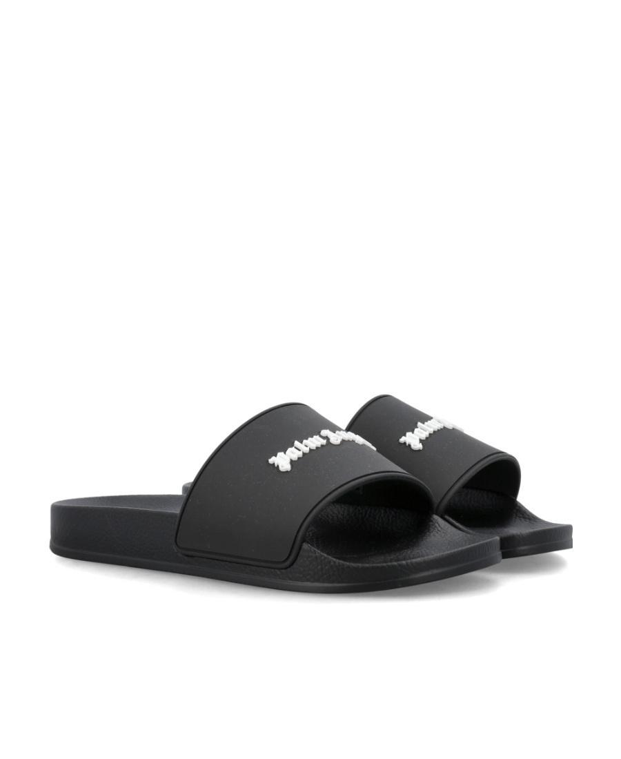 PALM ANGELS Logo Detailed Slides In Black Product Image