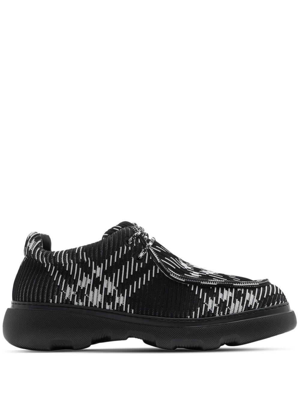 BURBERRY Checked Round-toe Derby Shoes In Multi Product Image