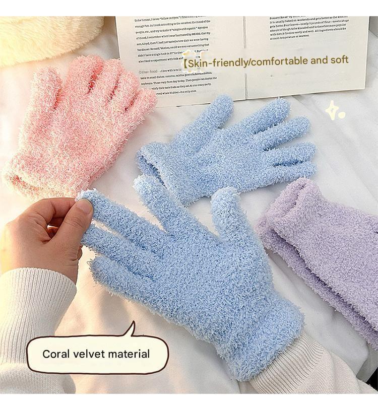 Plain Coral Fleece Gloves Product Image