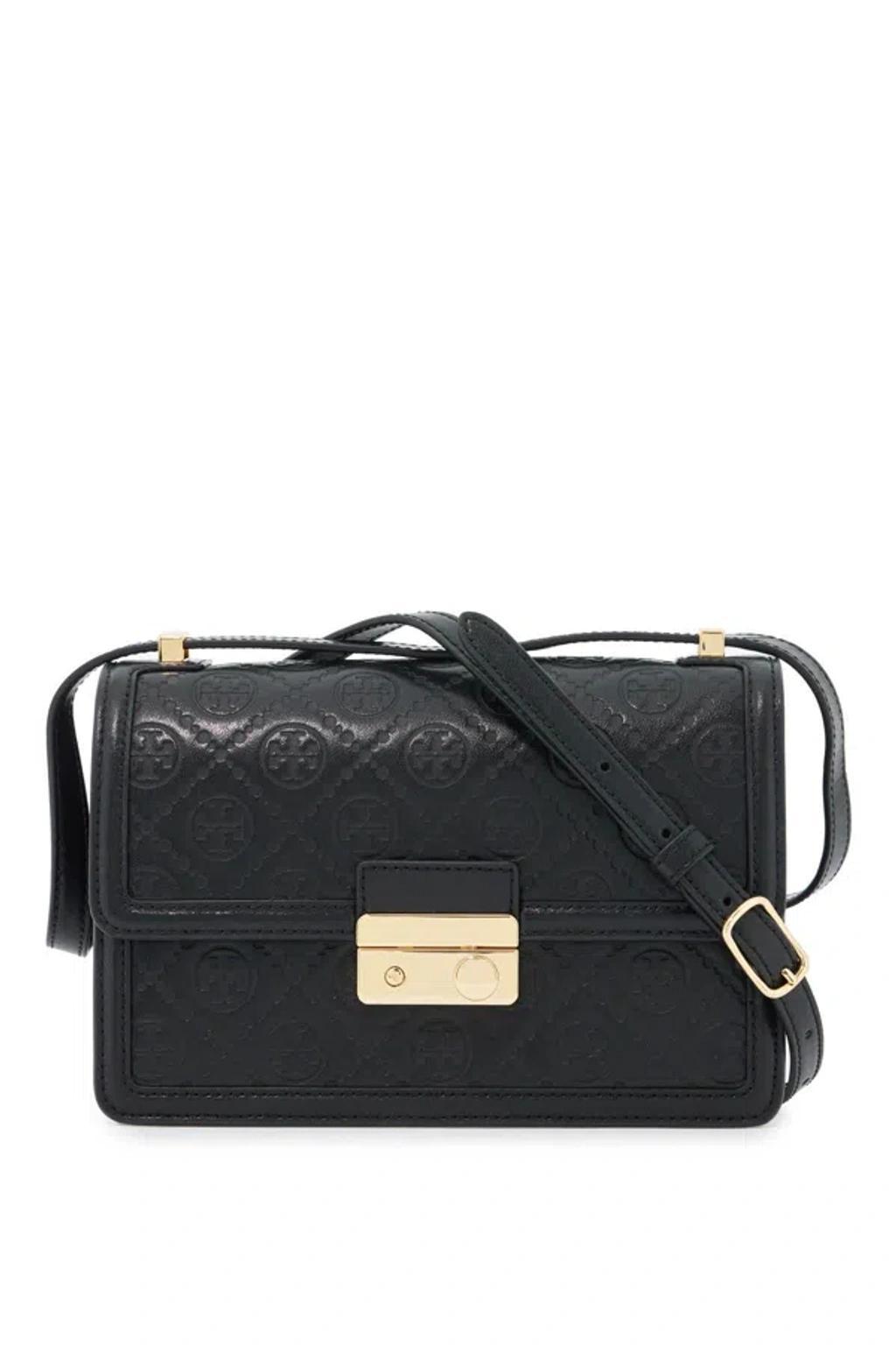 T Monogram Shoulder Bag In Black Product Image