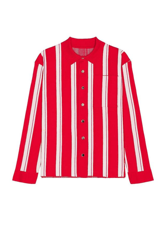 JACQUEMUS La Chemise Maille Polo Red. (also in ). Product Image