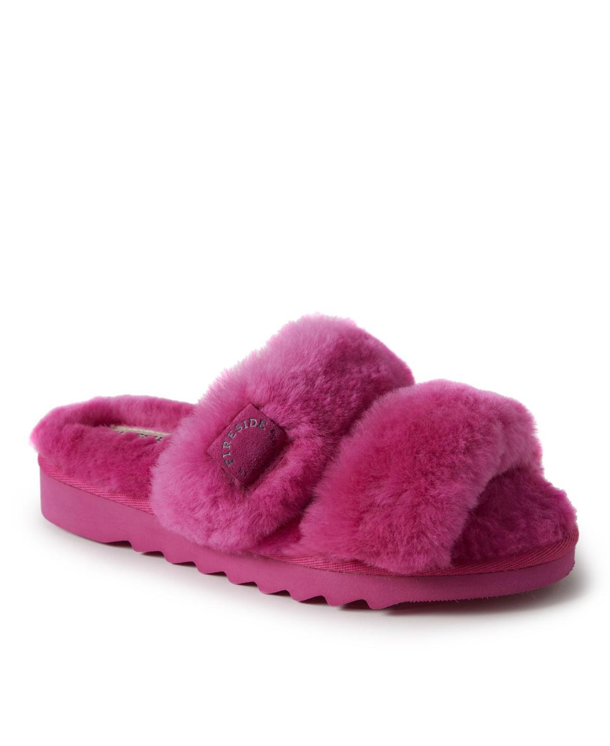 Fireside by Dearfoams Benalla Shearling Double Band Womens Slide Slippers Product Image