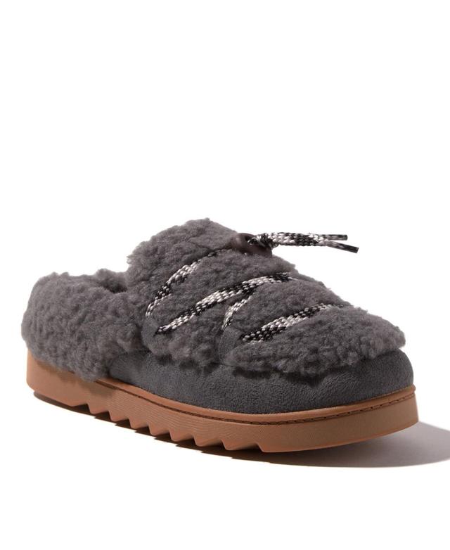 Dearfoams Womens Giselle Lace Up Teddy Mule Slippers Product Image