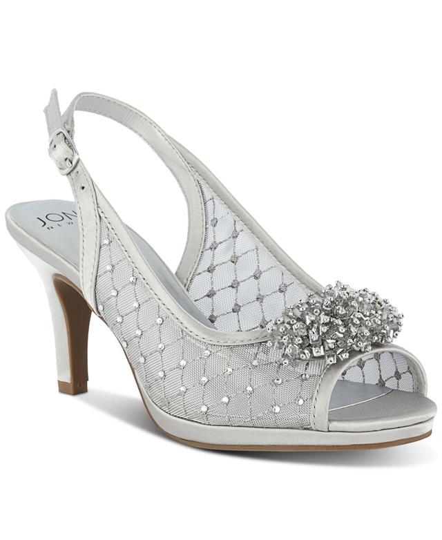 Jones New York Womens Breena Embellished Peep Toe Slingback Pumps Product Image