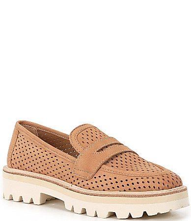 Dolce Vita Malila Perforated Nubuck Lug Sole Loafers Product Image