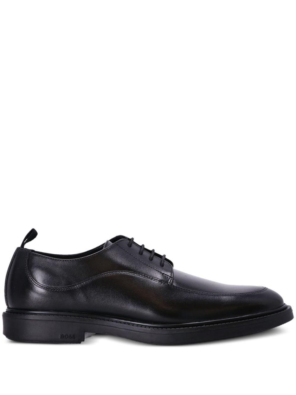 Leather Lace-up Derby Shoes In Black product image