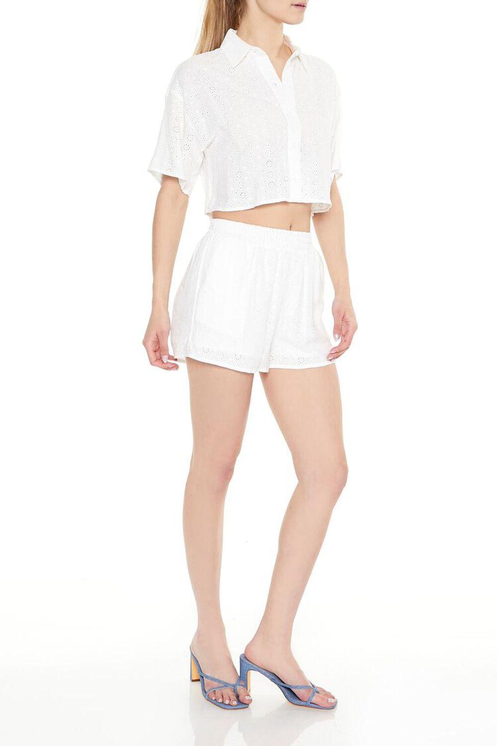 Floral Eyelet Pull-On Shorts | Forever 21 Product Image