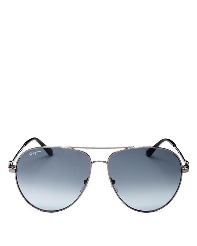 Ferragamo Timeless Collection Brow Bar Aviator Sunglasses, 61mm Product Image