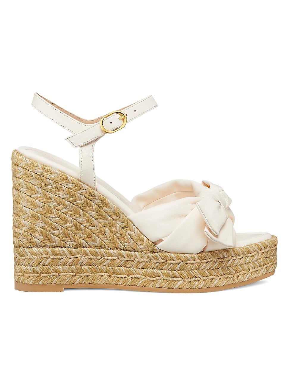 Womens Sofia 100MM Leather Espadrille Wedge Sandals Product Image